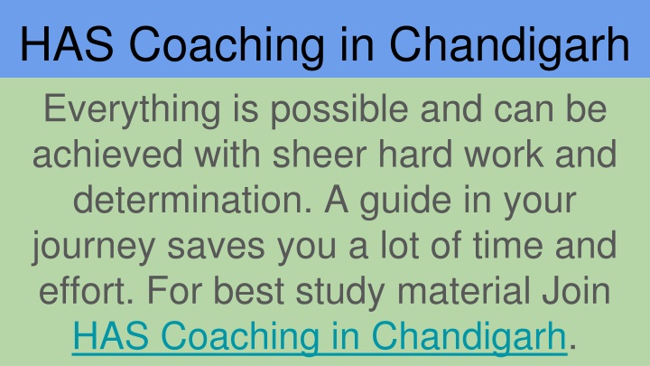 has coaching in chandigarh