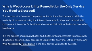 Why is Web Accessibility Remediation the Only Service You Need to Succeed