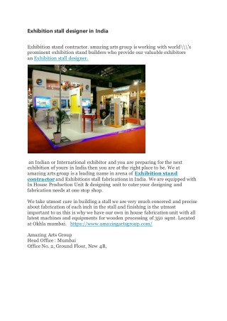 Exhibition stall designer in India