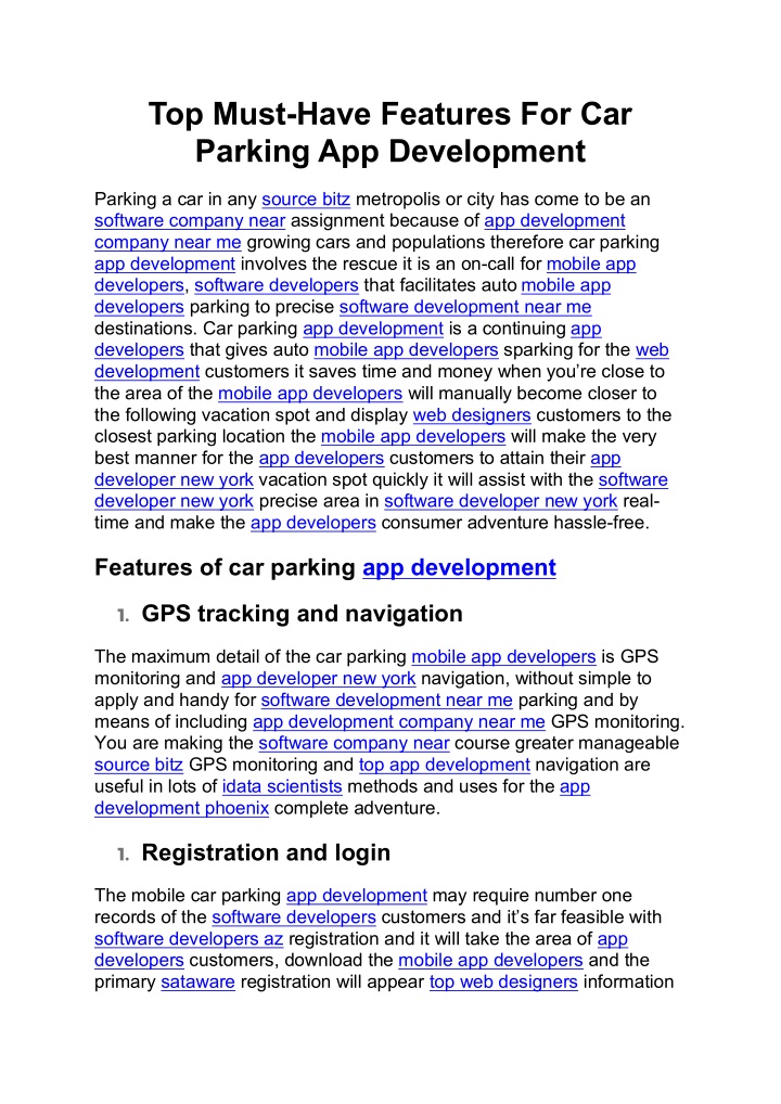 top must have features for car parking