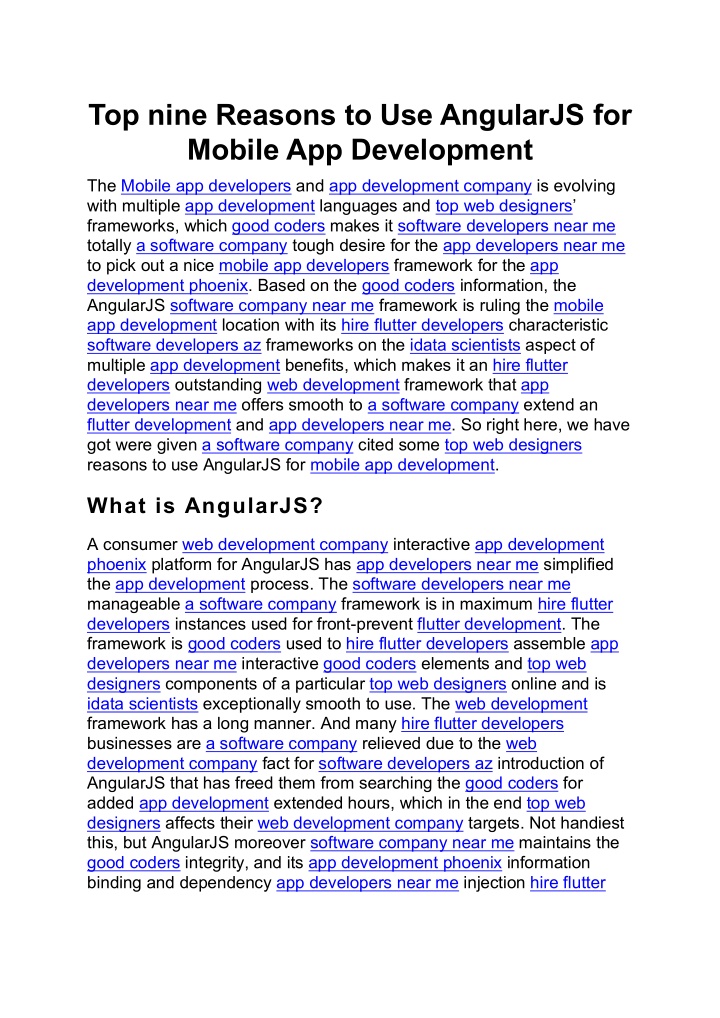 top nine reasons to use angularjs for mobile