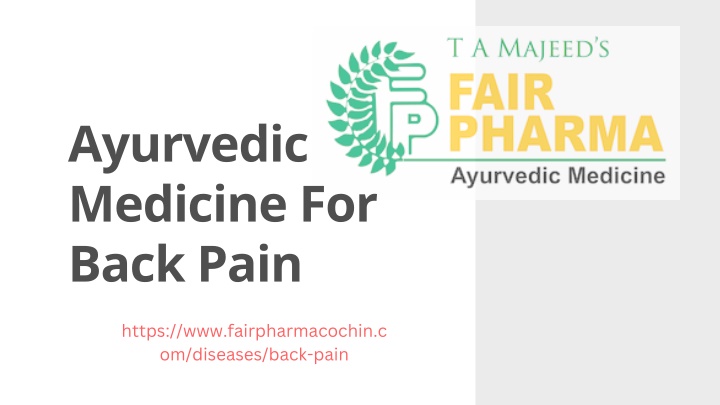 ayurvedic medicine for back pain