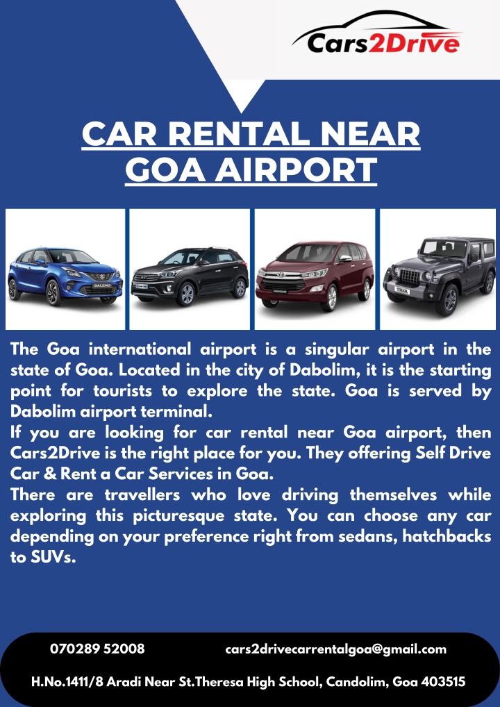 car rental near goa airport