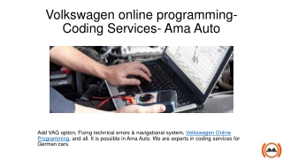 Volkswagen online programming- Coding Services- Ama Auto