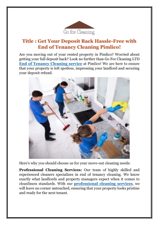 title get your deposit back hassle free with