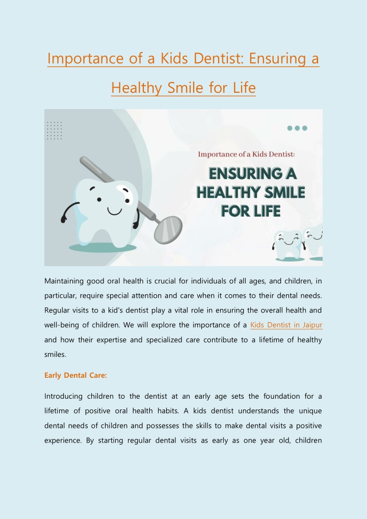 importance of a kids dentist ensuring a