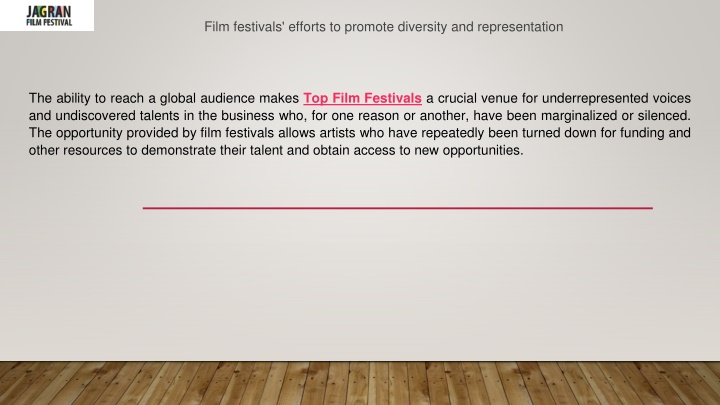 film festivals efforts to promote diversity