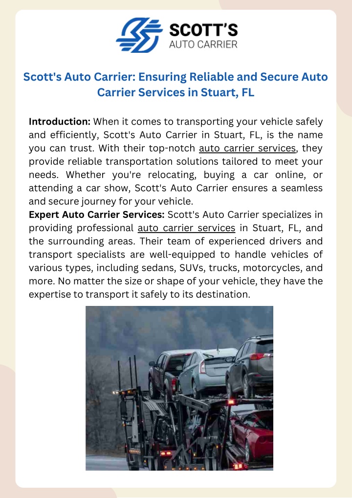scott s auto carrier ensuring reliable and secure