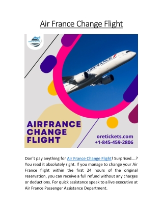 Air France Change Flight