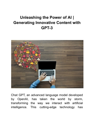 Unleashing the Power of AI _ Generating Innovative Content with GPT-3