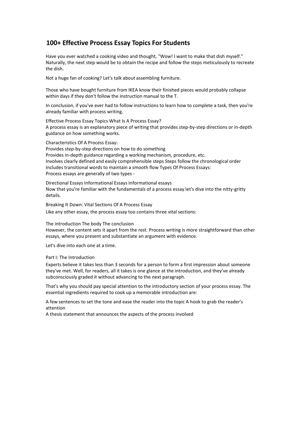 Process Essay Example Topics PPT - 100-Effective-Process-Essay-Topics-For-Students (1) PowerPoint ...