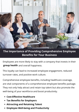 The Importance of Providing Comprehensive Employee Benefits for Your Business