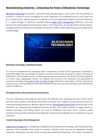 revolutionizing industries unleashing the power