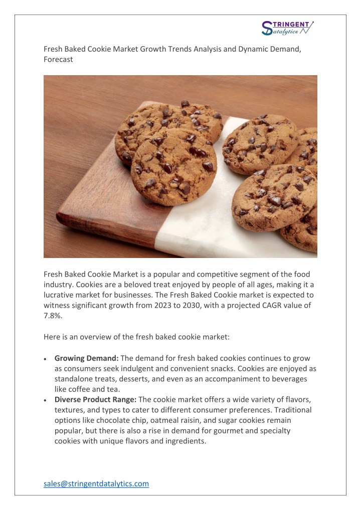 fresh baked cookie market growth trends analysis