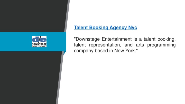 talent booking agency nyc downstage entertainment