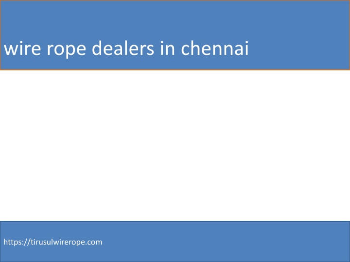 wire rope dealers in chennai