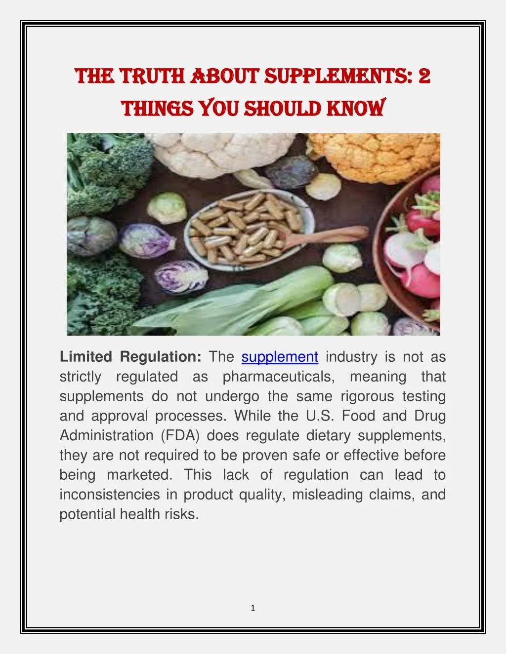 PPT - The Truth About Supplements: 2 Things You Should Know PowerPoint ...