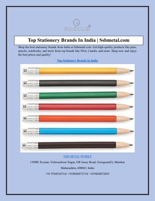 Top Stationery Brands In India  Ssbmetal