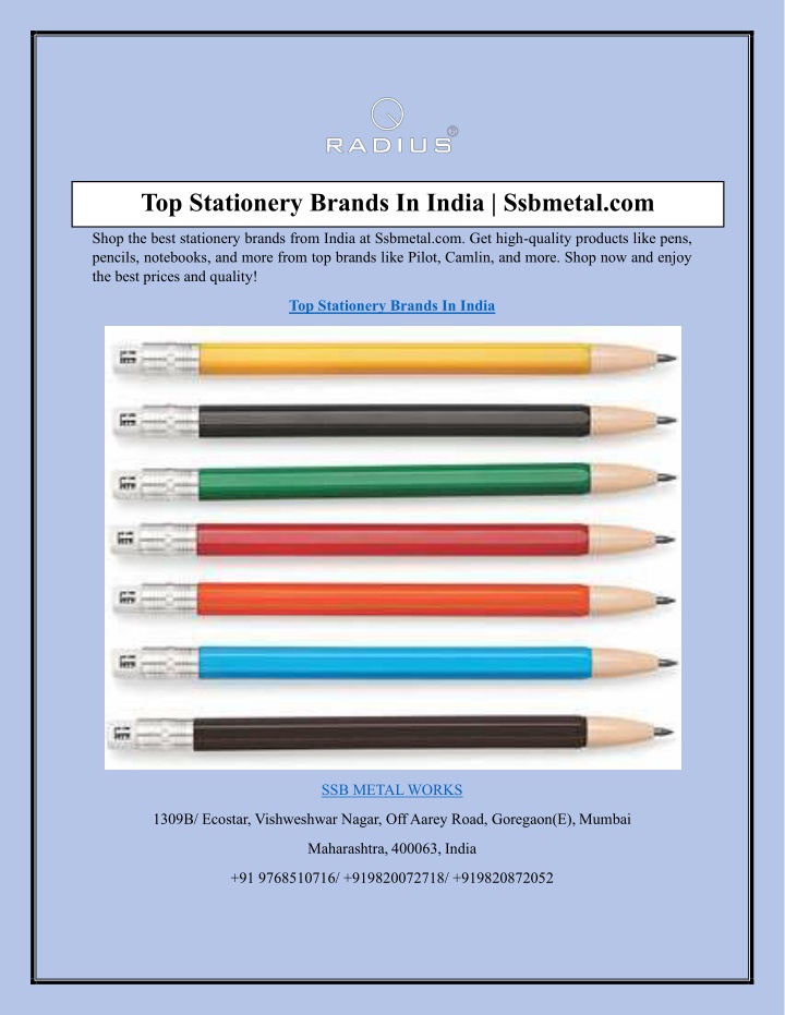 top stationery brands in india ssbmetal com