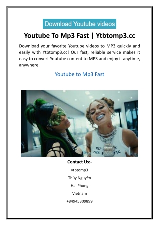 Youtube To Mp3 Fast Ytbtomp3