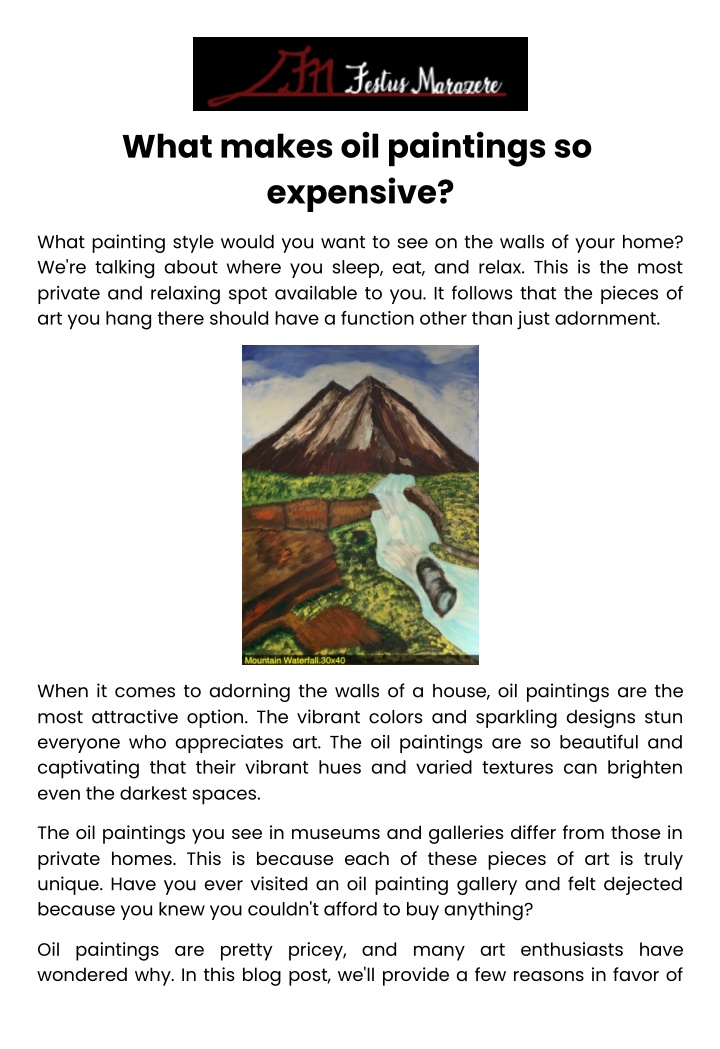 what makes oil paintings so expensive