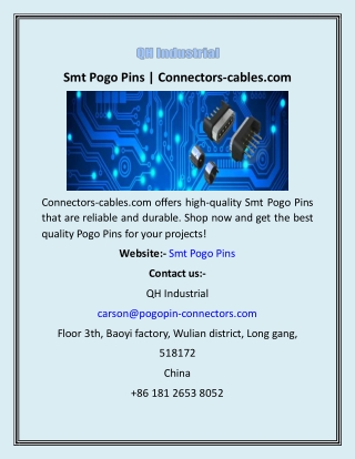 Smt Pogo Pins  Connectors-cables