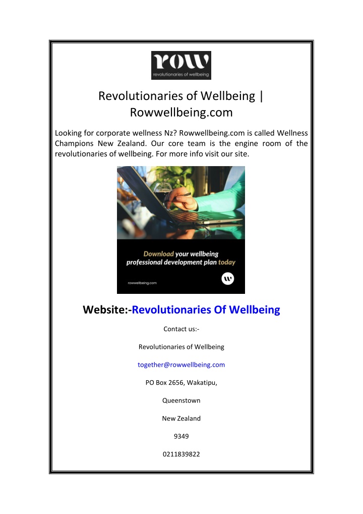 revolutionaries of wellbeing rowwellbeing com