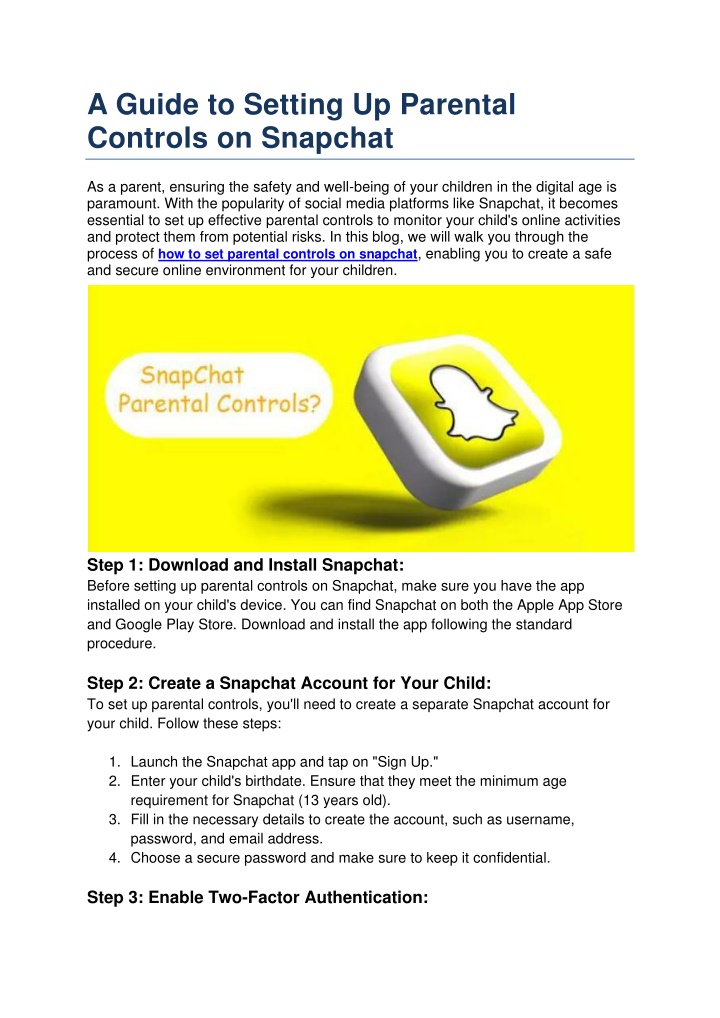 a guide to setting up parental controls