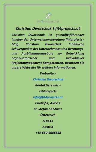 Christian Dworschak  fit4projects.at