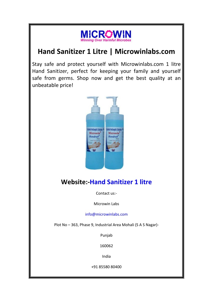 hand sanitizer 1 litre microwinlabs com