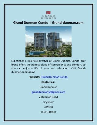 Grand Dunman Condo  Grand-dunman