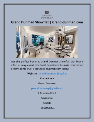 Grand Dunman Showflat  Grand-dunman