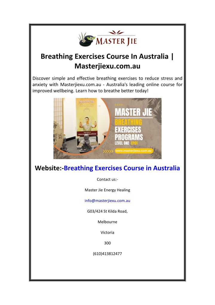 breathing exercises course in australia