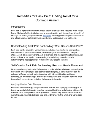 Back Pain