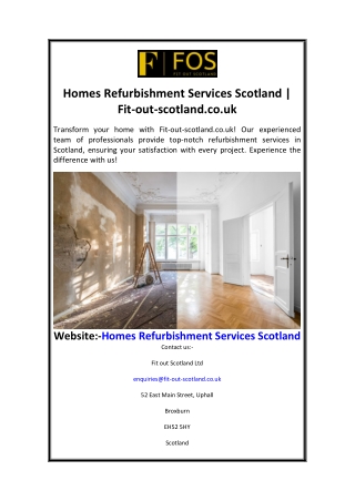 Homes Refurbishment Services Scotland  Fit-out-scotland.co.uk