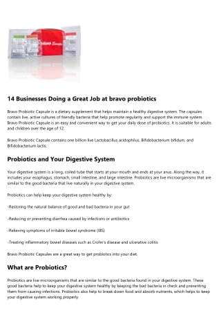The Ultimate Guide to bravo probiotic capsules