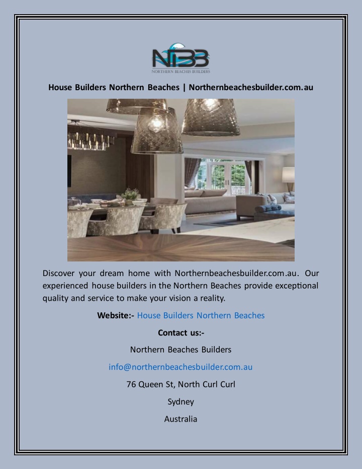 house builders northern beaches