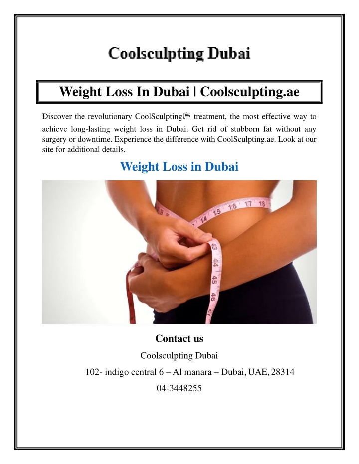 weight loss in dubai coolsculpting ae