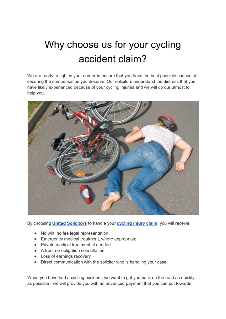 why choose us for your cycling accident claim
