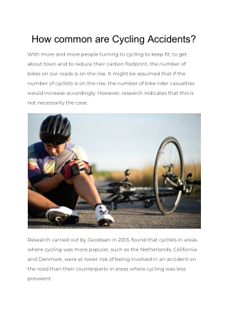 How common are Cycling Accidents?