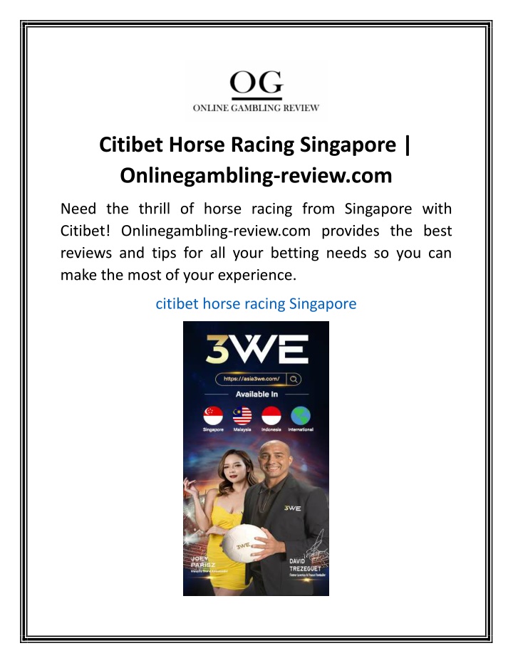 citibet horse racing singapore onlinegambling