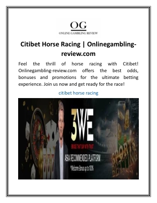 Citibet Horse Racing  Onlinegambling-review.com