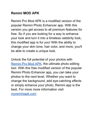 remini mod apk