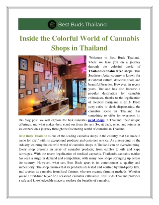 Cannabis Shops in Thailand