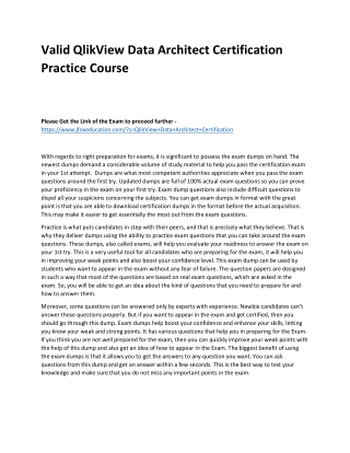 valid qlikview data architect certification