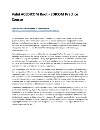 valid acedicom root edicom practice course
