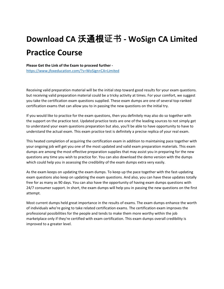 wosign ca limited