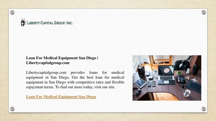 loan for medical equipment san diego