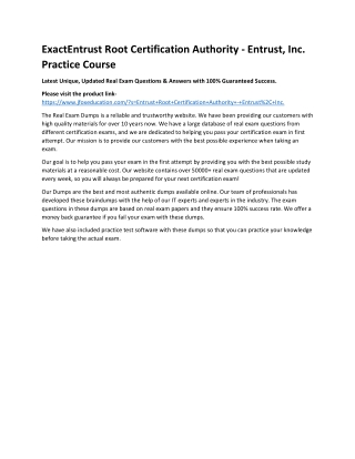 exactentrust root certification authority entrust
