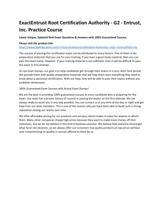exactentrust root certification authority
